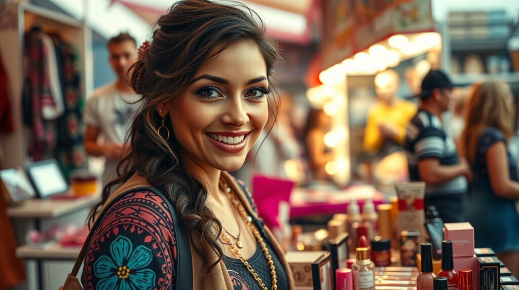 Revenda de produtos como cosméticos e roupas para renda extra offline.