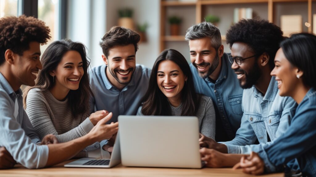 Grupo de pessoas compartilhando artigo sobre ETFs e finanças pessoais.