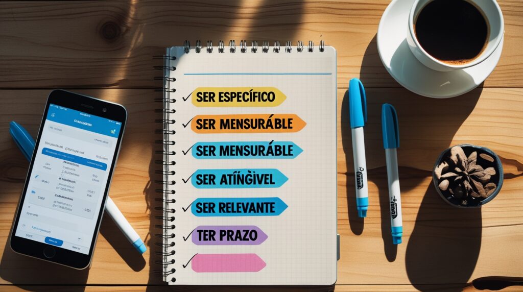 Mulher analisando seus ganhos de renda extra aplicando metas SMART.