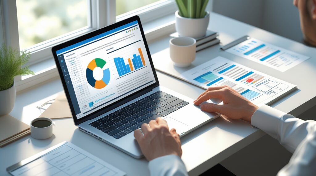 Produto digital financeiro sendo vendido online.